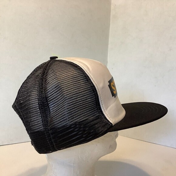 Vintage Stanley Tools Mesh Snapback Trucker Hat The Winner Tag White/Black - Picture 4 of 8